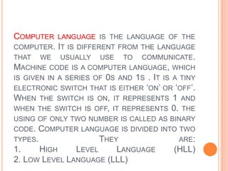 Presentation on computer language | PPTX | Programming Languages ...