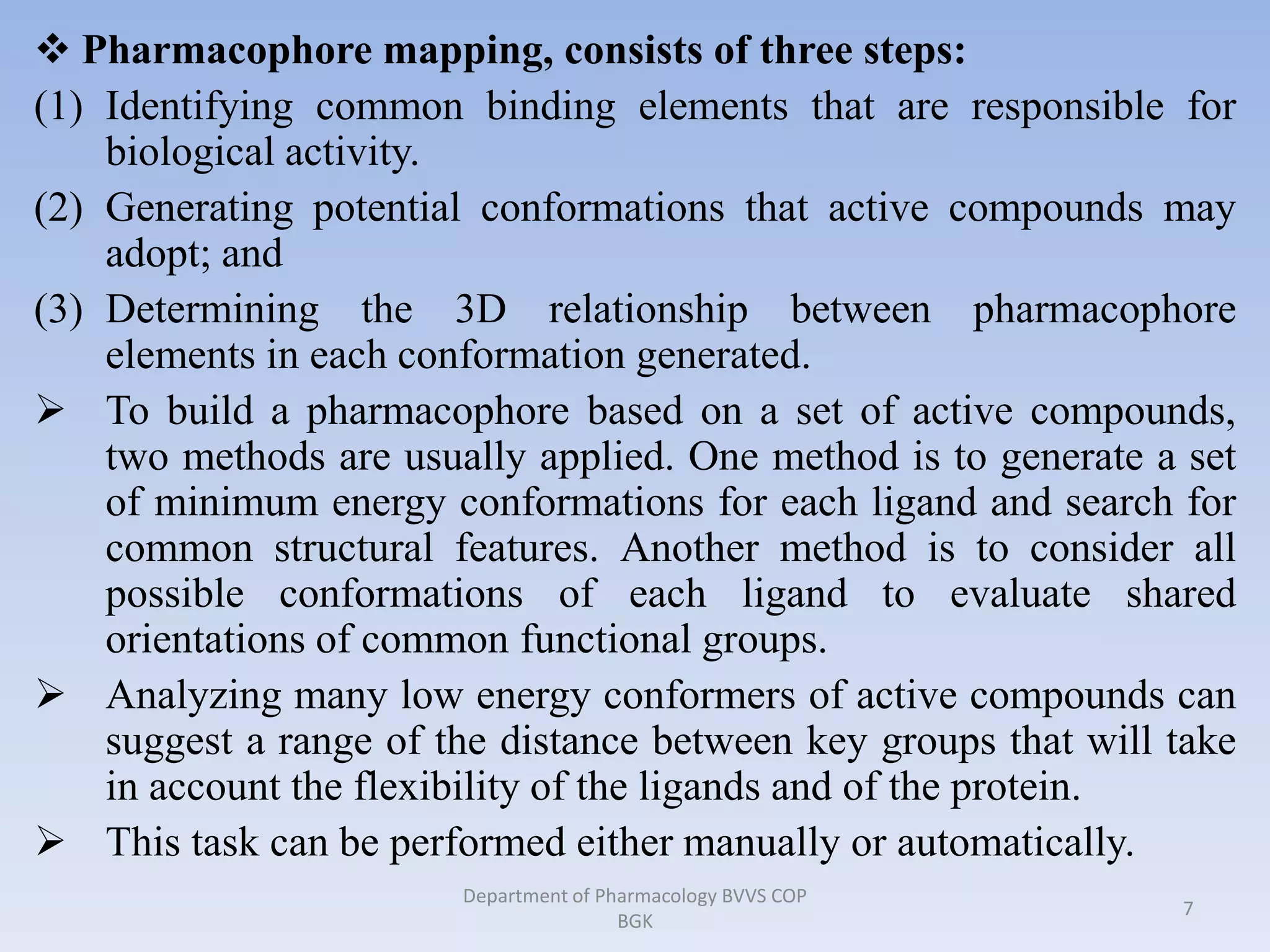 Presentation on concept of pharmacophore mapping and pharmacophore ...