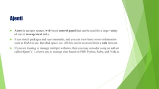 Presentation on control panel in web hosting | PPTX