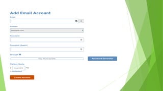 Presentation on control panel in web hosting | PPTX