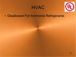 HVAC
• Disallowed For Ammonia Refrigerants




                                        55
 