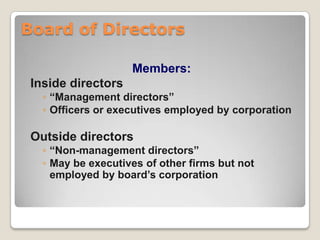 ConceptThe concept of corporate governance primarily hinges on complete transparency, integrity and accountability of management.The concept of good corporate governance connotes that ethics as important as economics ,fair play as crucial as financial success , morals as vital as market share.
