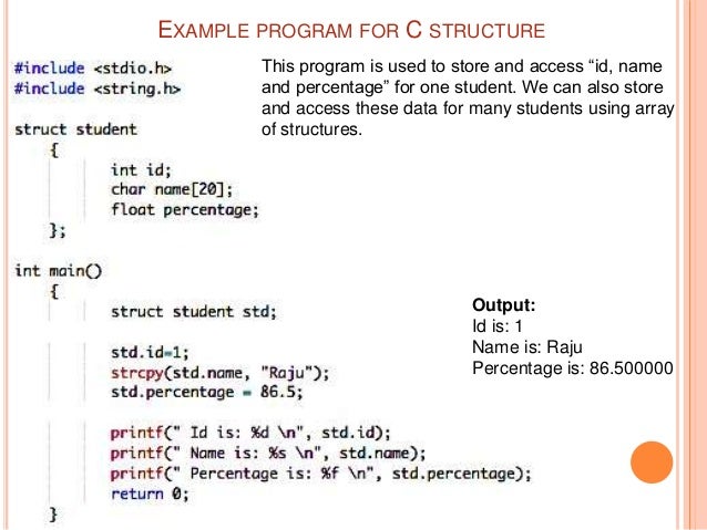 Presentation on c programing satcture