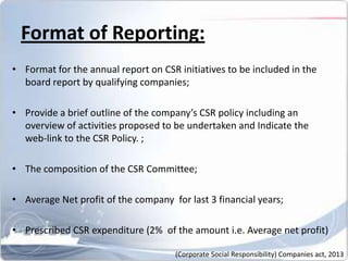 Presentation on CSR With new Approved Rules | PPTX