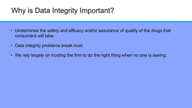 Presentation on data integrity in Pharmaceutical Industry | PDF ...