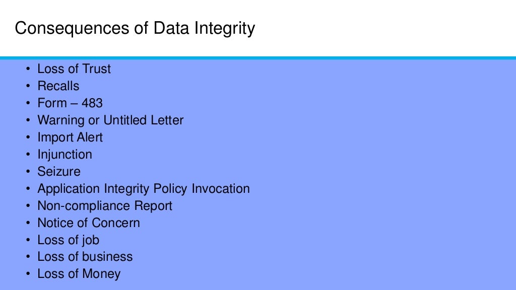 Presentation on data integrity in pharmaceutical industry