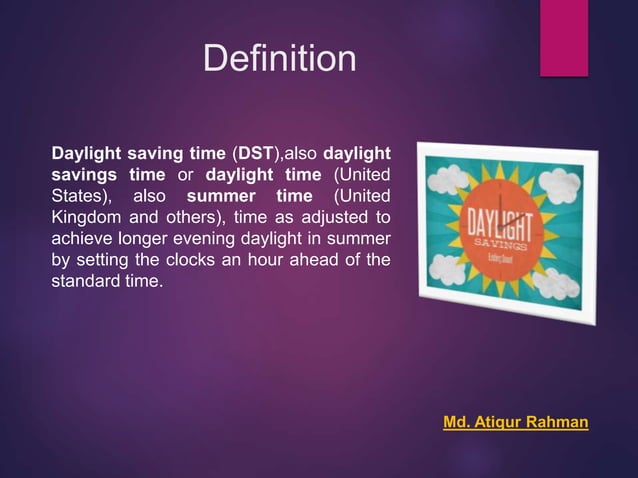 Presentation on daylight saving time | PPTX | National & Civic Holidays ...