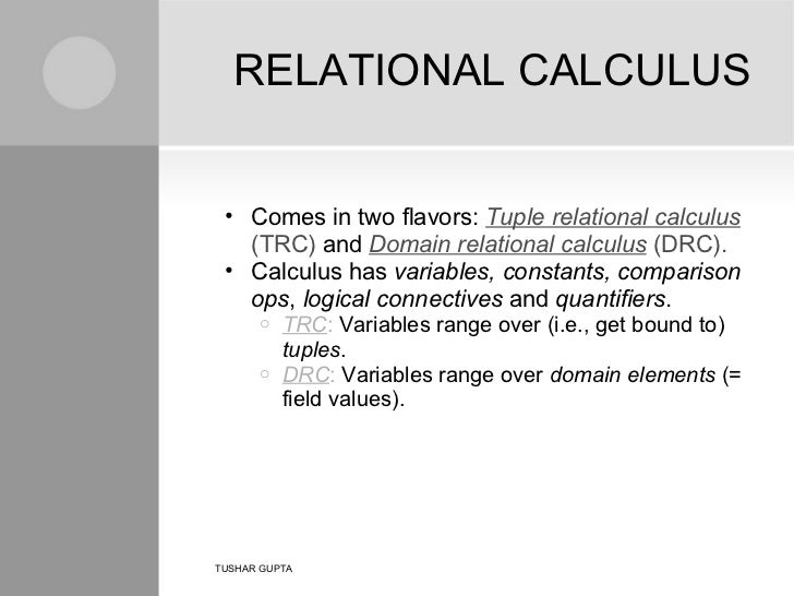 Tuple relational calculus in dbms with examples pdf
