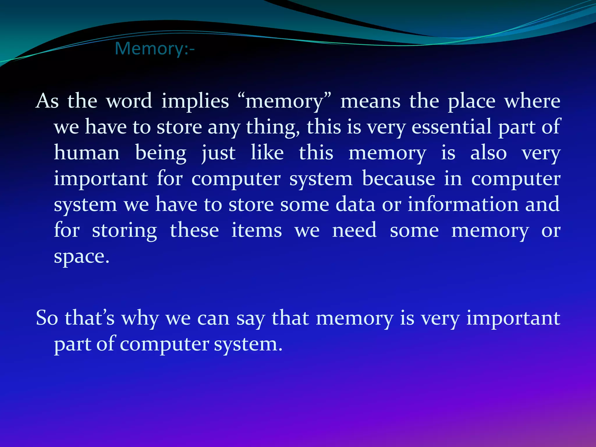 Computer Memory | PPTX