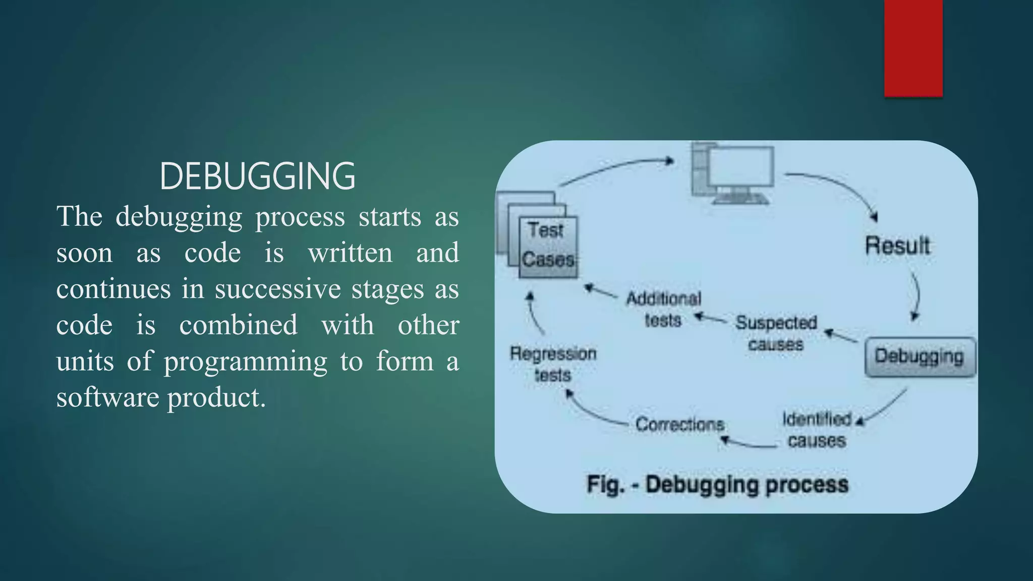 Presentation on debugging | PPTX | Programming Languages | Computing