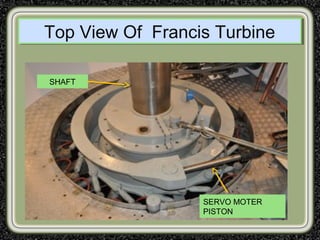 Top View Of Francis TurbineTop View Of Francis Turbine
SERVO MOTER
PISTON
SHAFT
 