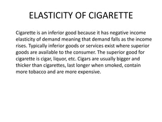 are cigarettes inferior goods Presentation on Demand of Cigarettes