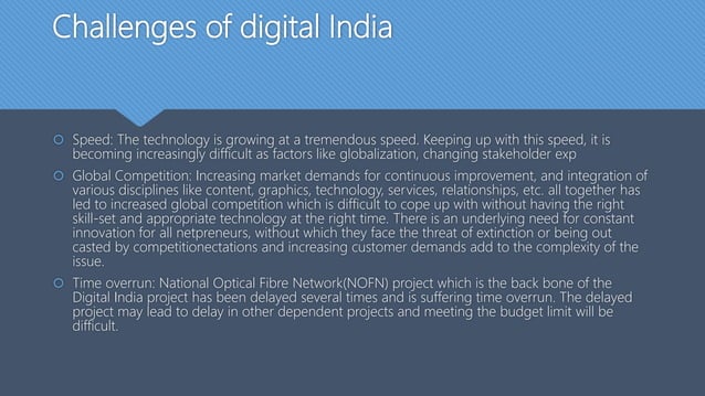 Presentation on digital technology project in india. | PPT