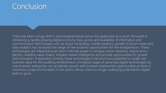Presentation on digital technology project in india. | PPT
