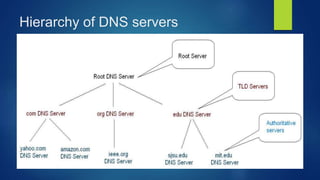Hierarchy of DNS servers
 
