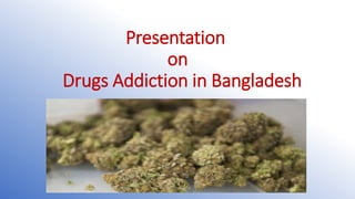 Presentation
on
Drugs Addiction in Bangladesh
 