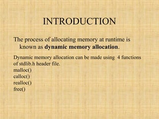 Presentation on dynamic memory management | PPT