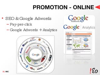 PROMOTION - ONLINE SEO & Google Adwords Pay-per-click Google Adwords + Analytics 06.  IMC 