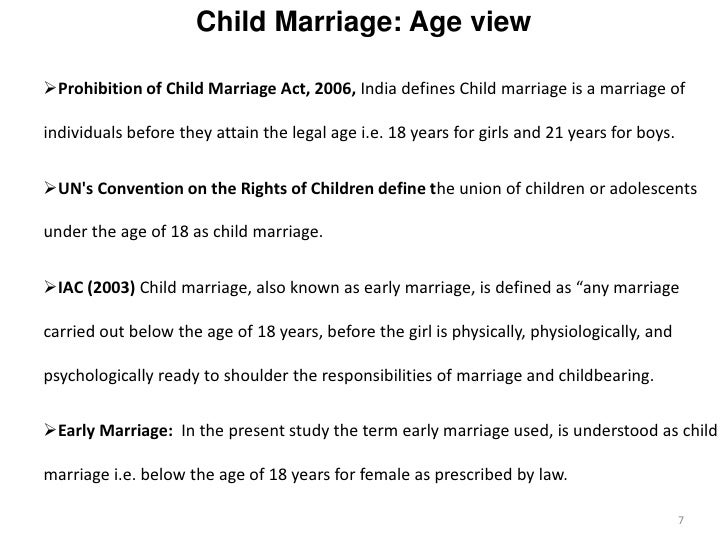 Child marriage essay