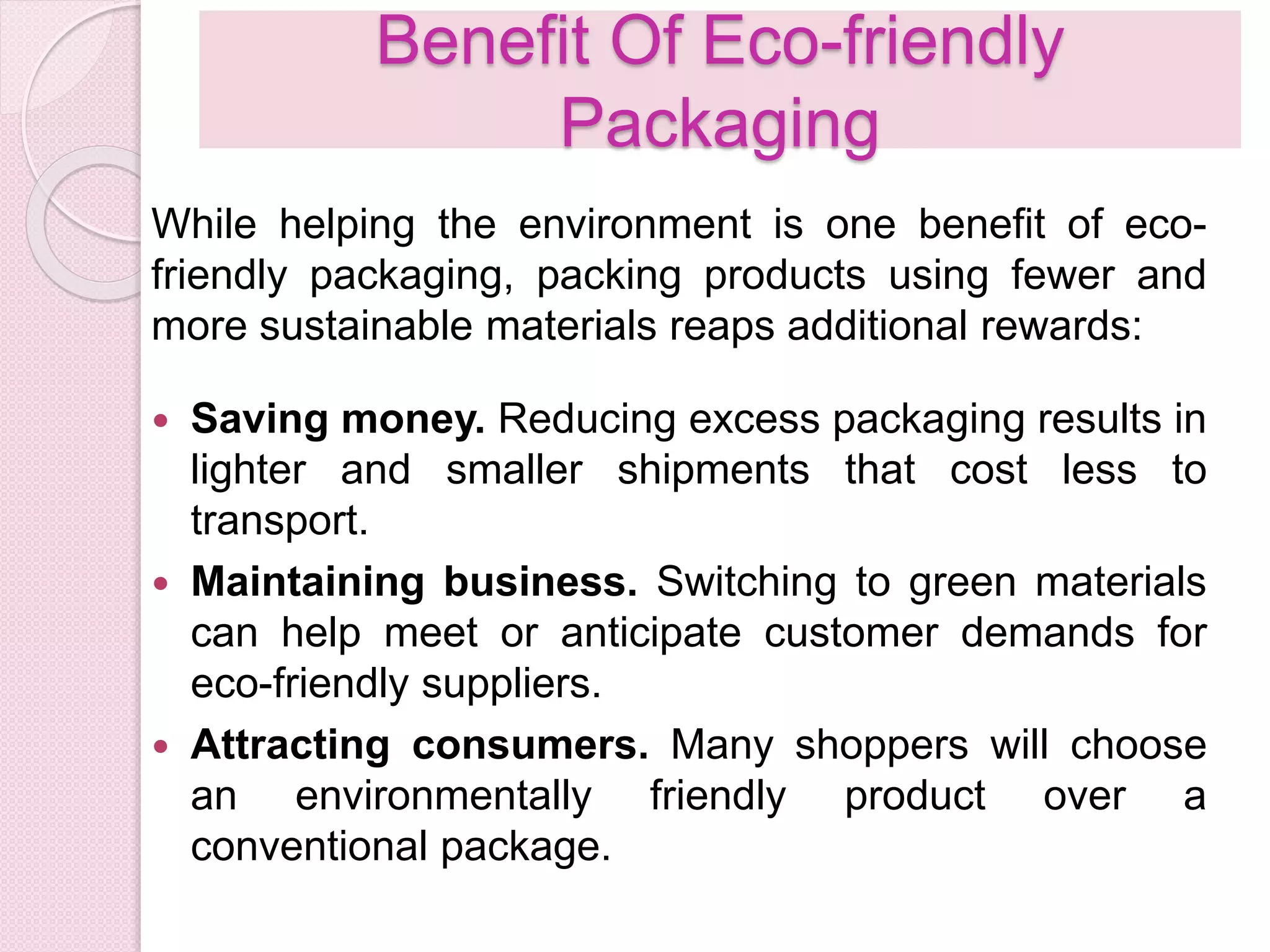Presentation on eco friendly packaging materials | PPTX