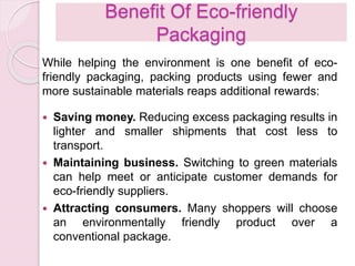 Presentation on eco friendly packaging materials | PPTX