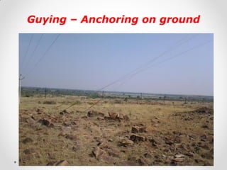 Guying – Anchoring on ground 
 