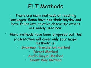 Elt methods and approaches | ODP