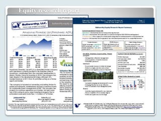 Equity research report
 