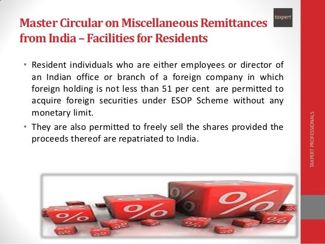 Fema provision for forex outward remittance