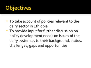 Dairy Policy inventory – Ethiopia