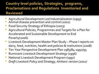 Dairy Policy inventory – Ethiopia