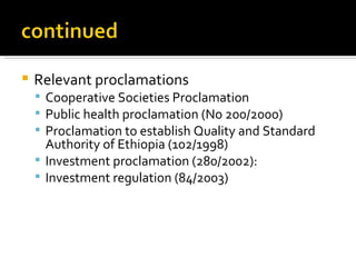 Dairy Policy inventory – Ethiopia