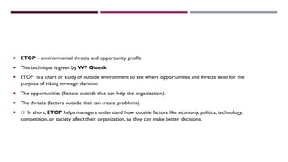 Presentation on ETOP business policy and strategy | PDF