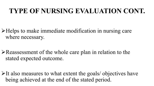 NURSING CARE PLAN,REVIEW THE ASPECT OF NURSING Evaluation IN CLINICAL ...