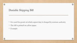 Presentation on export and import documentation | PPTX