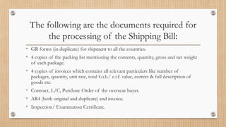 Presentation on export and import documentation | PPTX