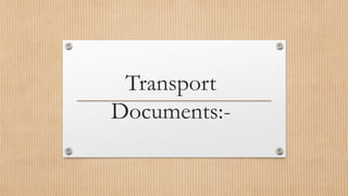 Presentation on export and import documentation | PPTX