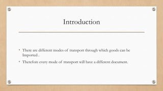 Presentation on export and import documentation | PPTX