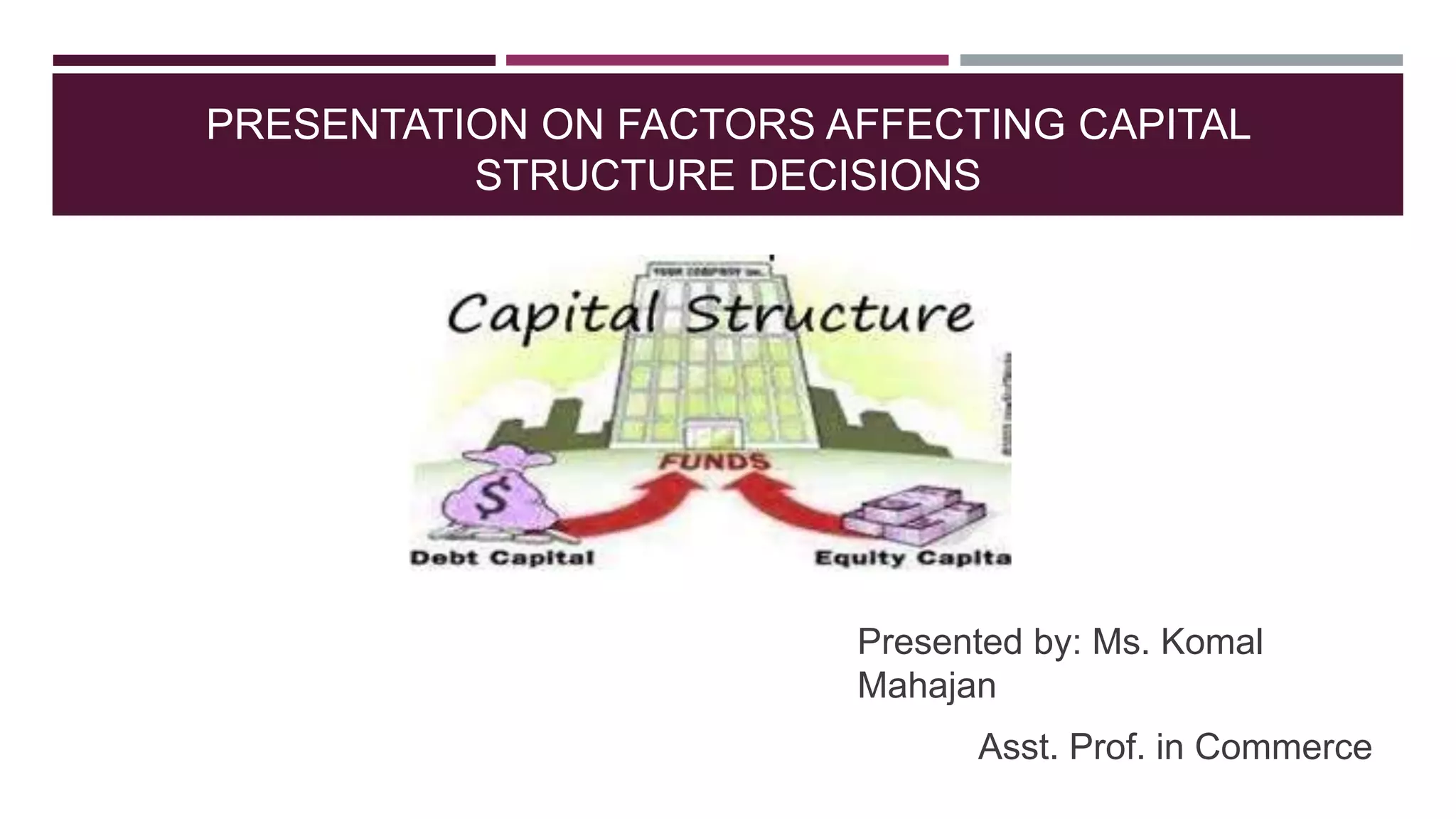Presentation on factors affecting capital structure decisions | PPTX