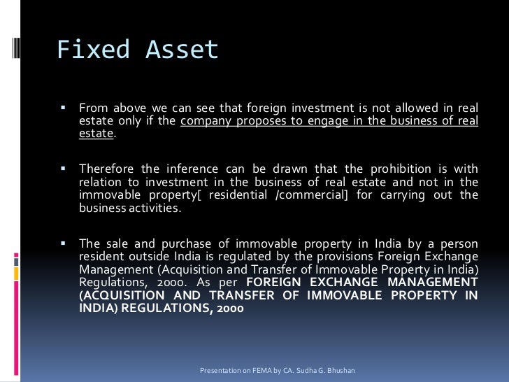 Fema provision for forex outward remittance