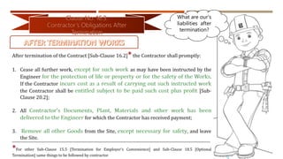 What are our’s
liabilities after
termination?
 