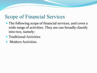 Presentation on financial services