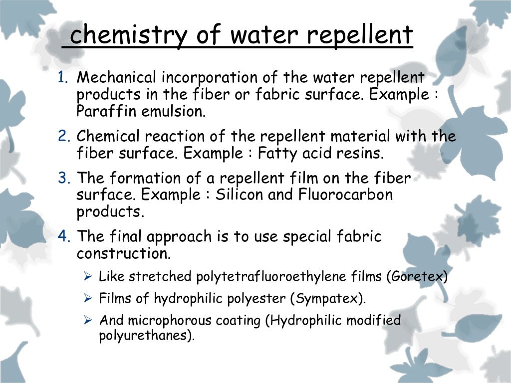 Flame Retardant Finish & Water Repellent Finish