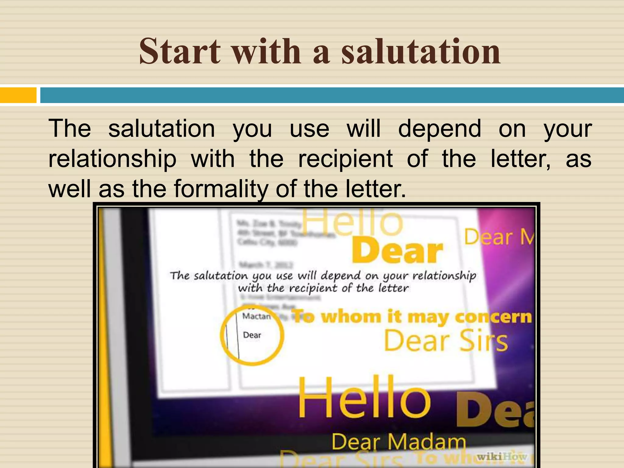 Presentation on formal letter | PPTX