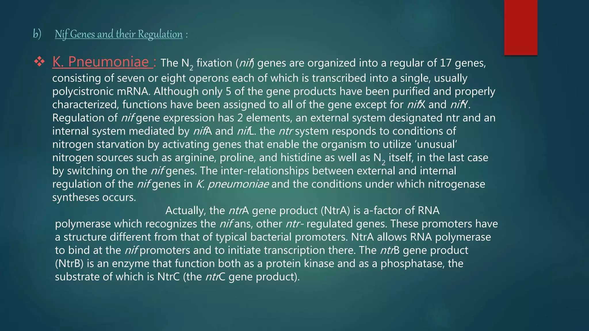 Presentation on genetics of nitrogen fixation by Tahura Mariyam | PPTX