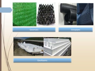 Geotextile
 According to ASTM D4439, a geotextile is defined as, A permeable
geosynthetic comprised solely of textiles. G...