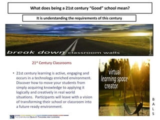 What does being a 21st century “Good” school mean?
It is understanding the requirements of this century
B
A
L
S
 