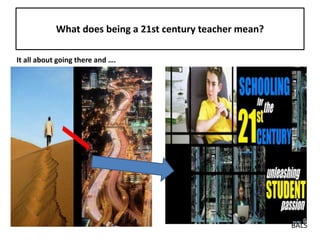 What does being a 21st century teacher mean?
It all about going there and ….
BALS
 