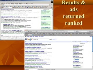 Results &
ads
returned
ranked

 