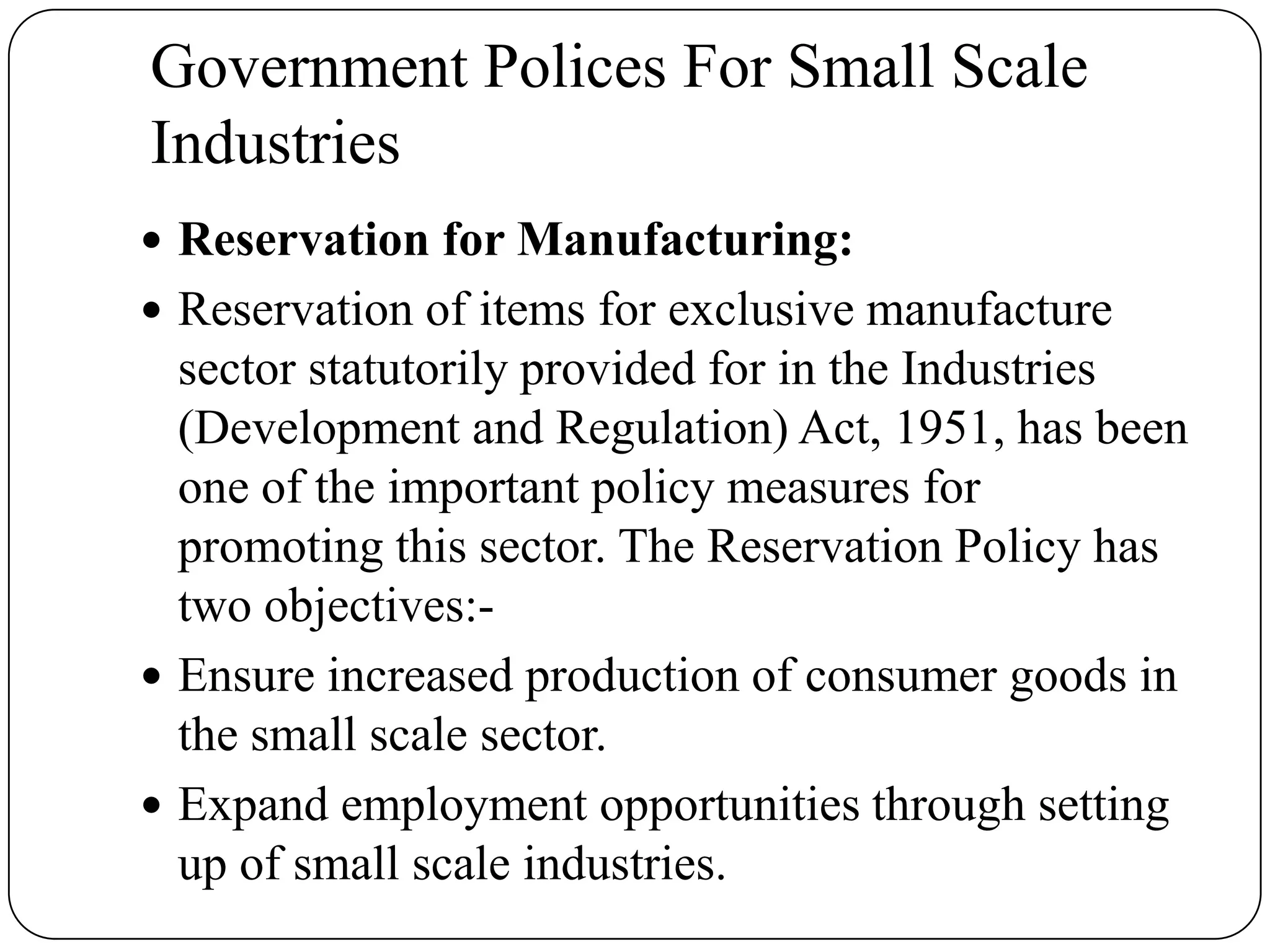 Presentation on government policies for small | PPTX